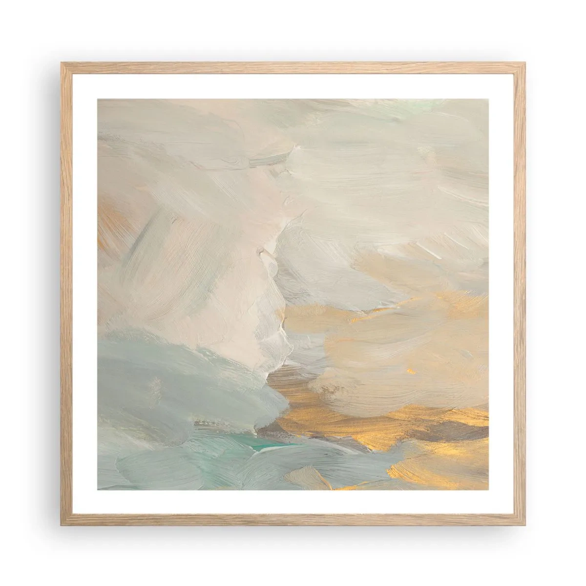 Poster în ramă de stejar deschis - Abstracție - lumea blândeții - 60x60 cm