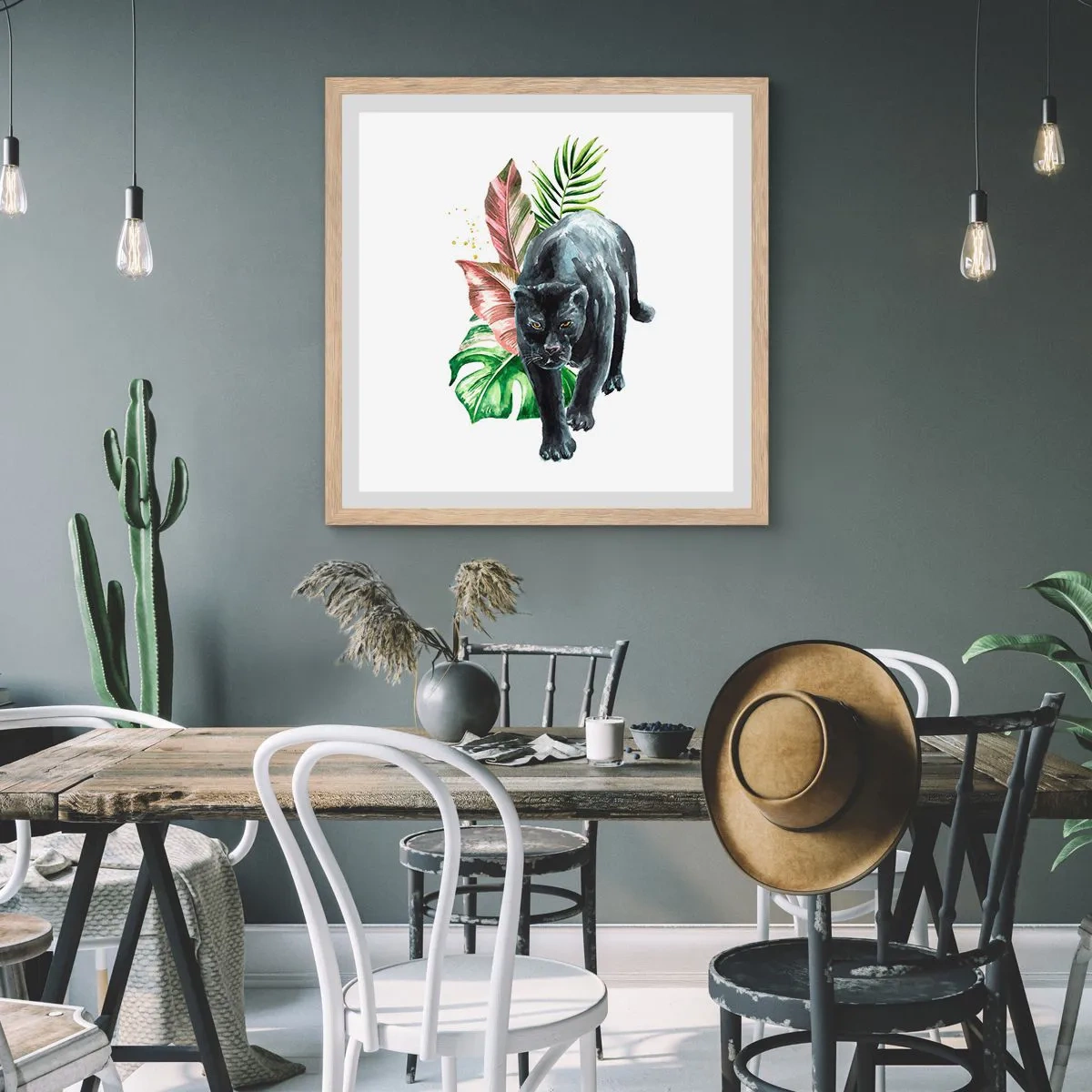 Poster în ramă de stejar deschis - Sălbăticia inimii - 50x50 cm