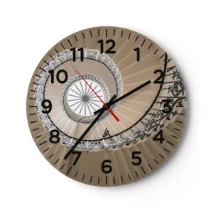 Ceas de perete - Ceas pe sticlă - În interiorul cochiliei - 30x30 cm