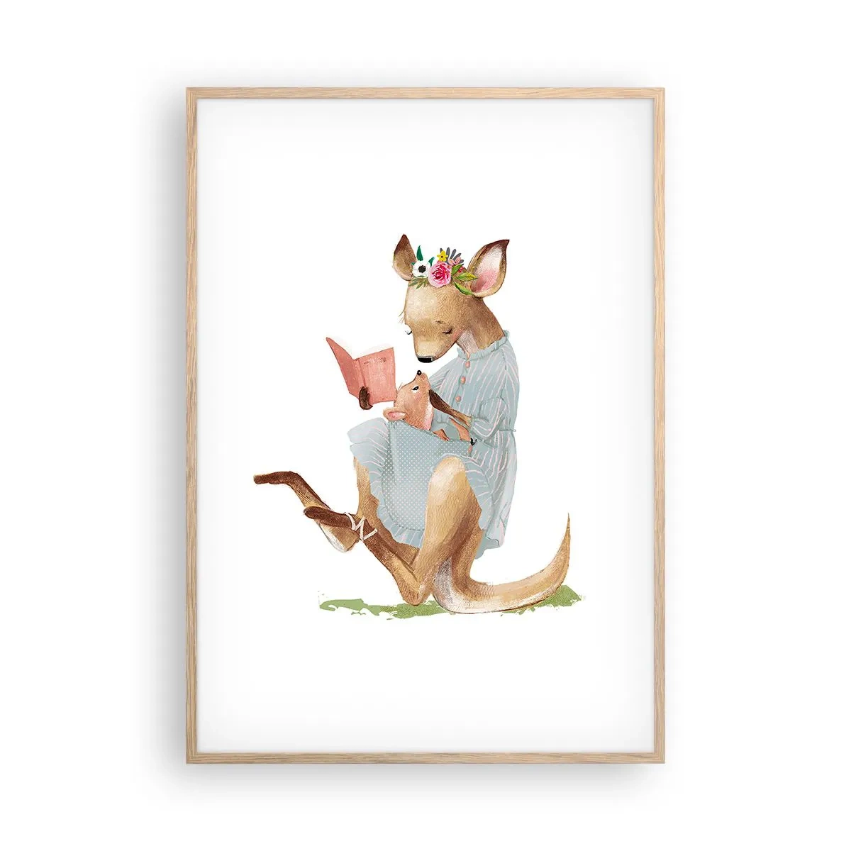 Poster în ramă de stejar deschis - Citește-mi, mamă - 70x100 cm