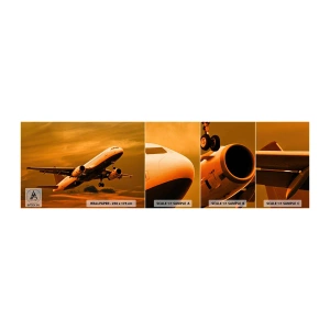 Mostră tapet autocolant Deluxe Sticker - Zbor spre soare - Avion, excursie, Apus de soare - 100x30 cm