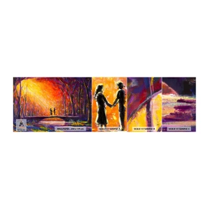 Mostră de Tapet Standard Eco - Și cerul îi iubește - Abstracția, Un cuplu de îndrăgostiți, Peisaj - 100x30 cm