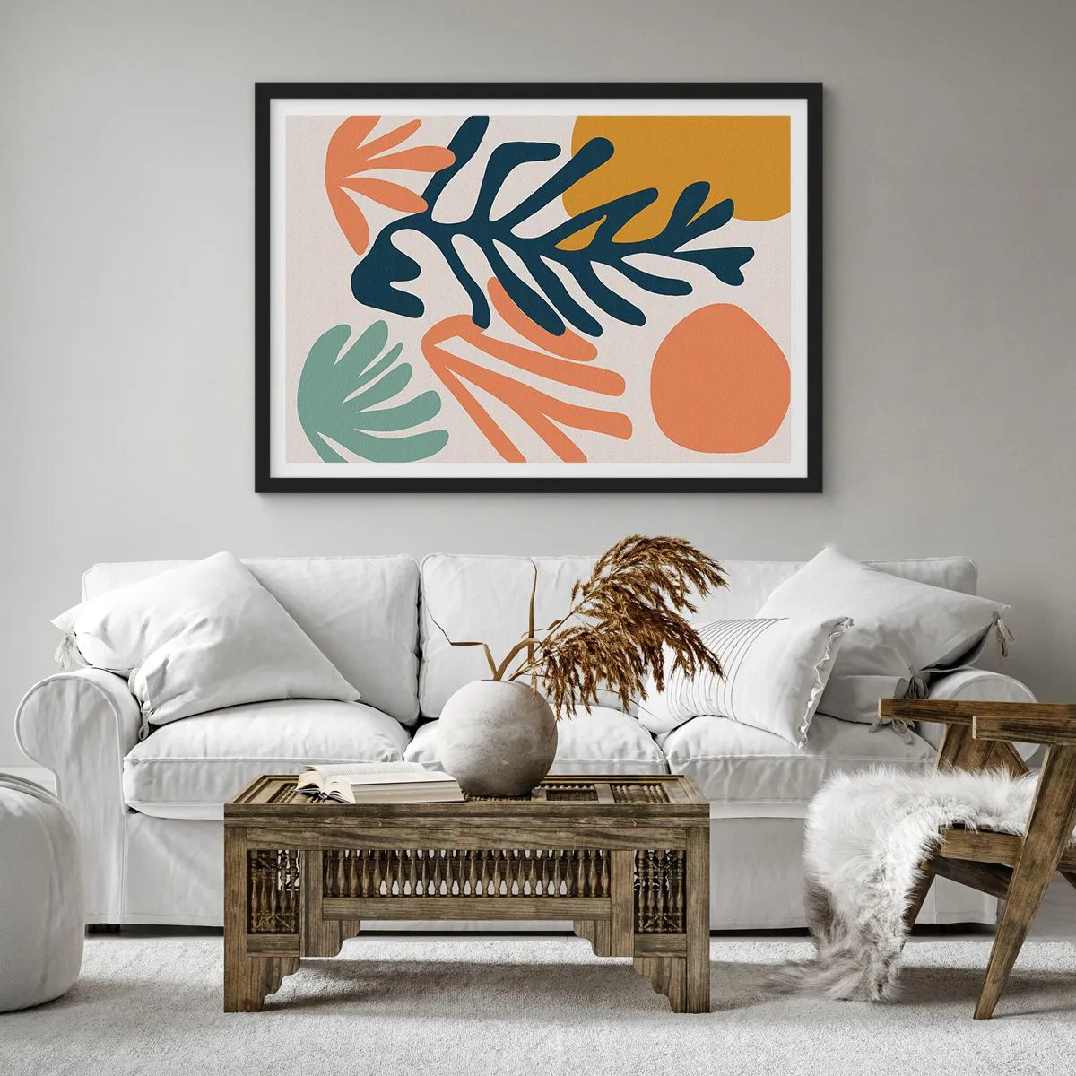 Poster în ramă neagră - Mări de corali - 91x61 cm