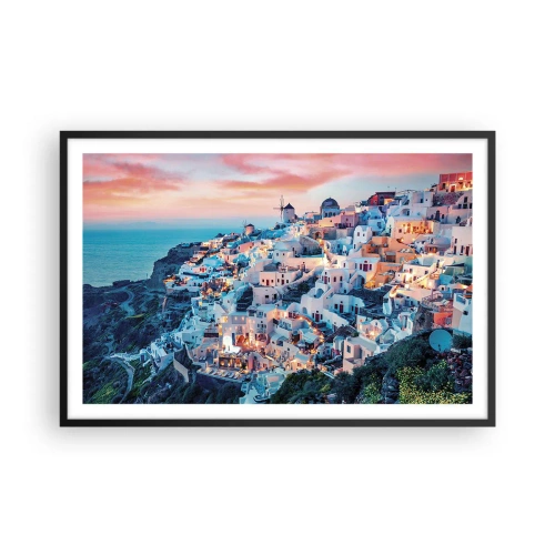 Poster în ramă neagră - Vacanța ta grecească - 91x61 cm