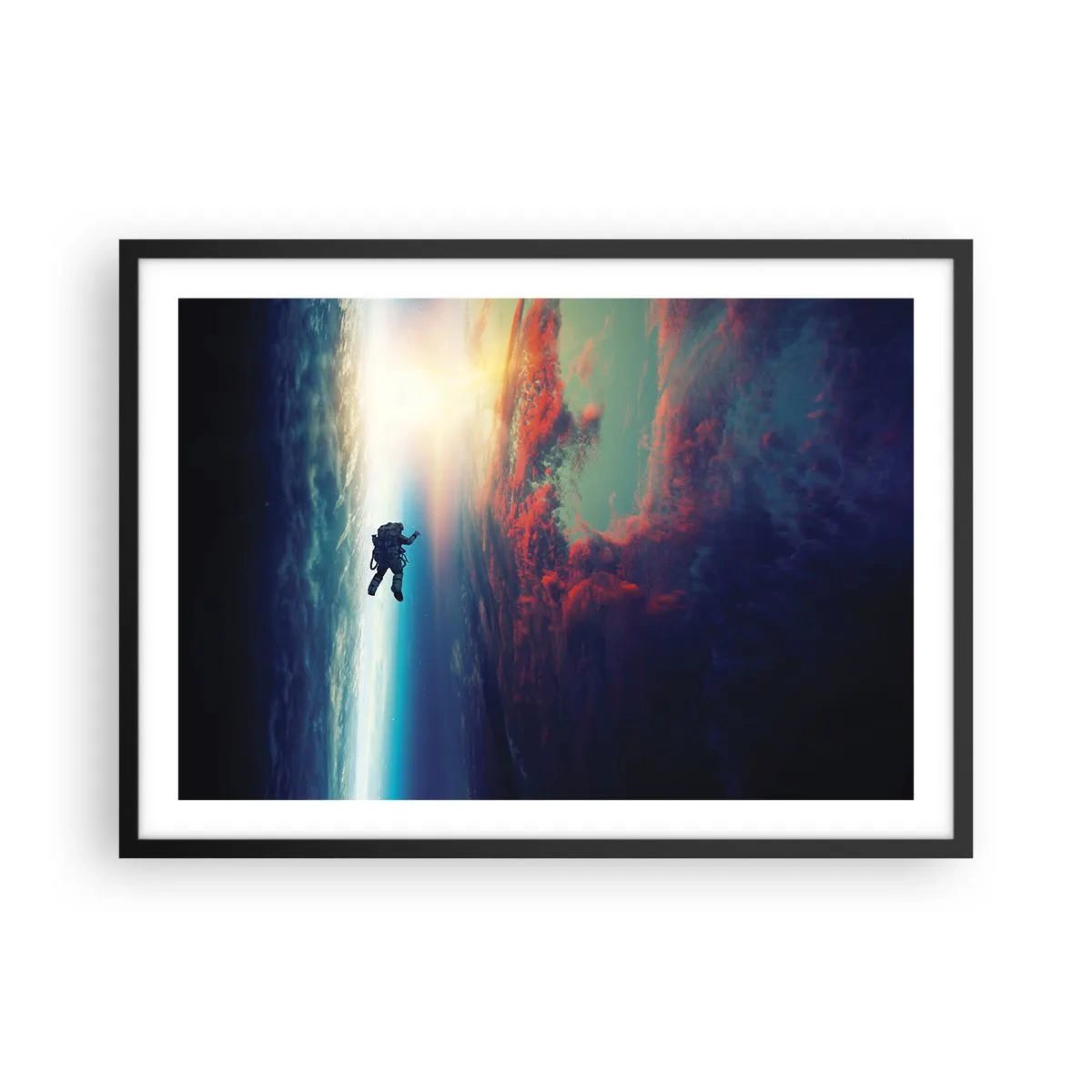 Poster în ramă neagră - Provocând universul - 70x50 cm
