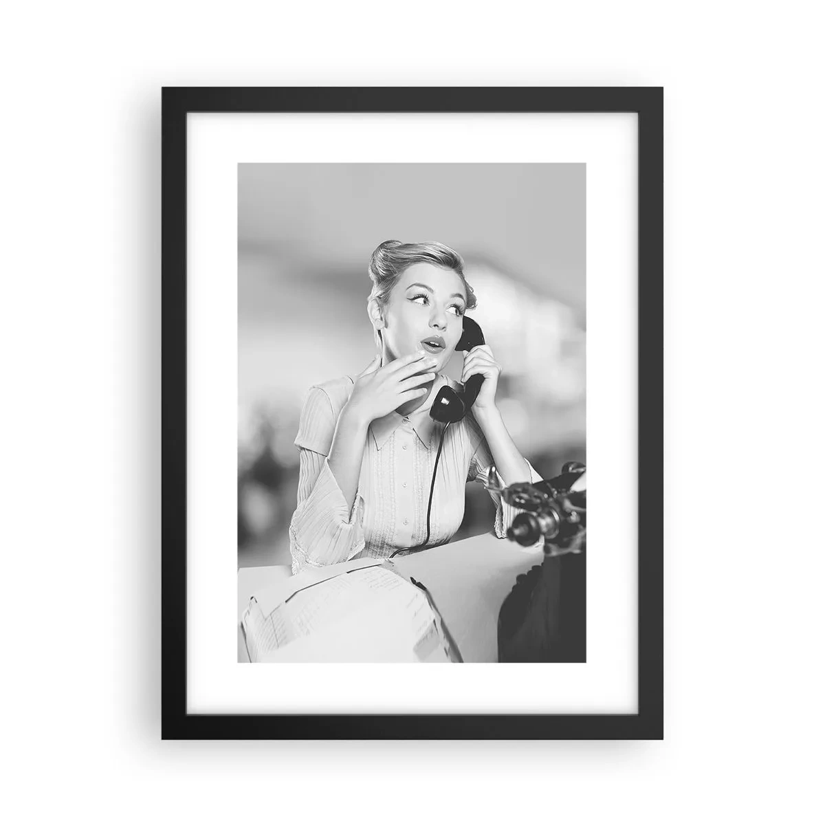Poster în ramă neagră - Bună ziua, suntem în anii '50. - 30x40 cm
