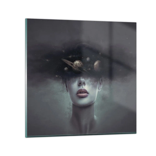 Tablou pe sticlă - Și planetele o iau razna... - 40x40 cm