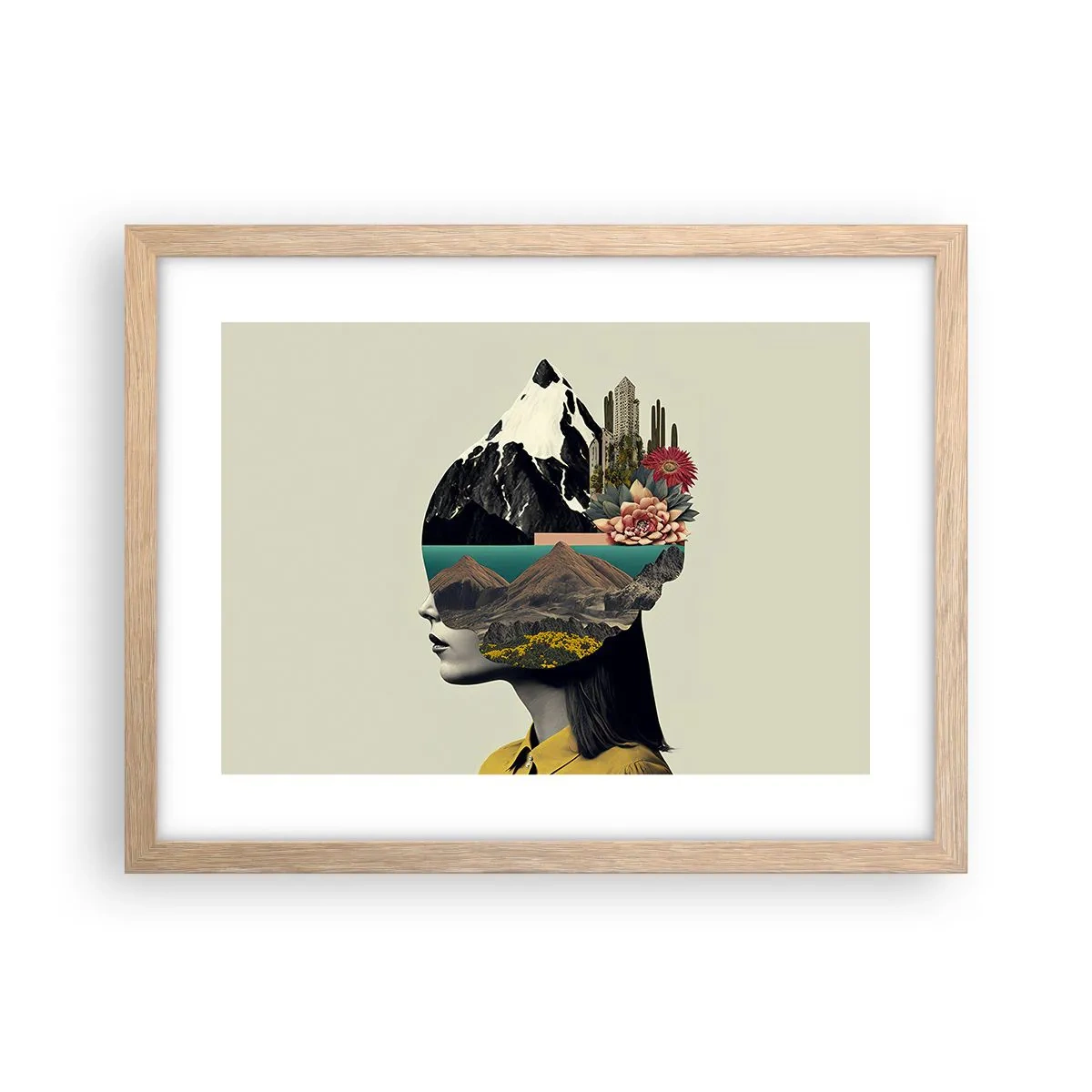 Poster în ramă de stejar deschis - Femeia - întotdeauna un mister - 40x30 cm