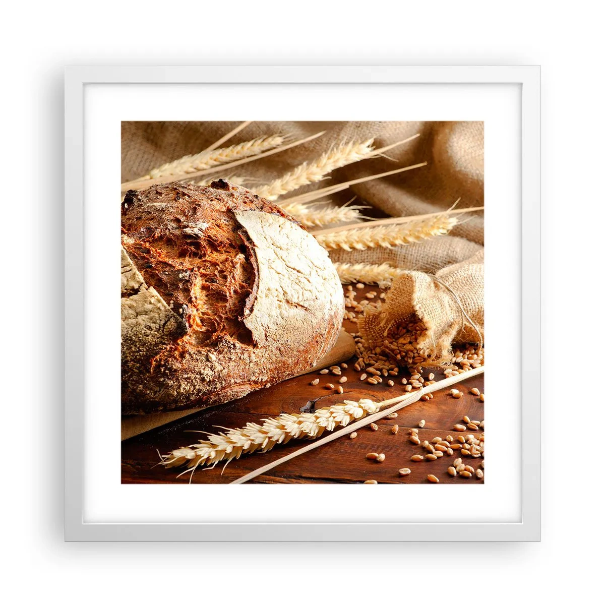 Poster în ramă albă - Apetisantă, parfumată, crocantă - 40x40 cm