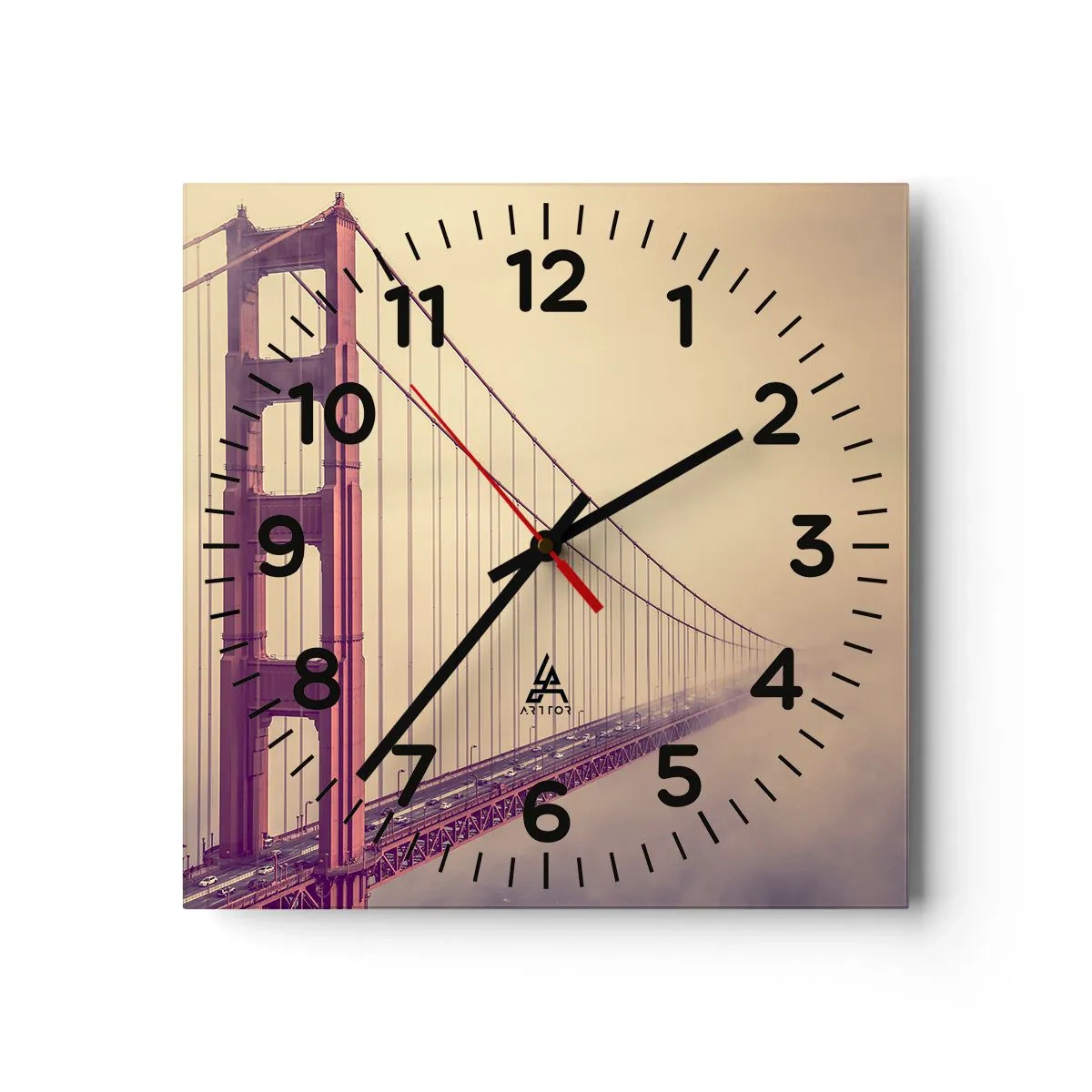 Ceas de perete - Ceas pe sticlă - Între cer și pământ - 30x30 cm