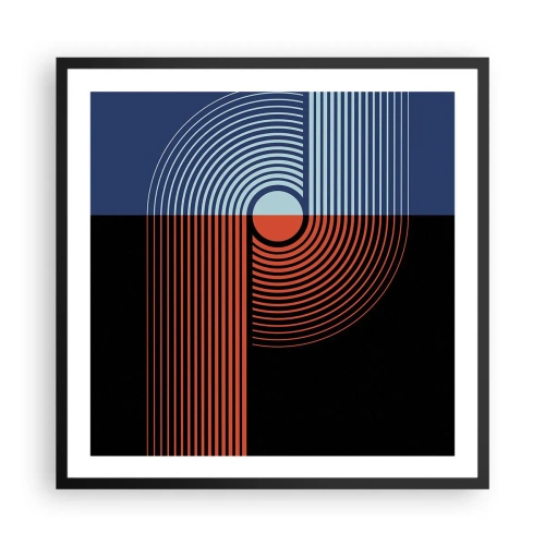 Poster în ramă neagră - Într-o îmbrăţişare geometrică - 60x60 cm