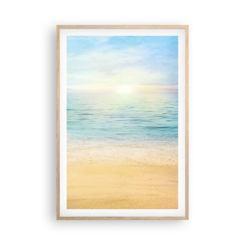 Poster în ramă de stejar deschis - Marele albastru - 61x91 cm