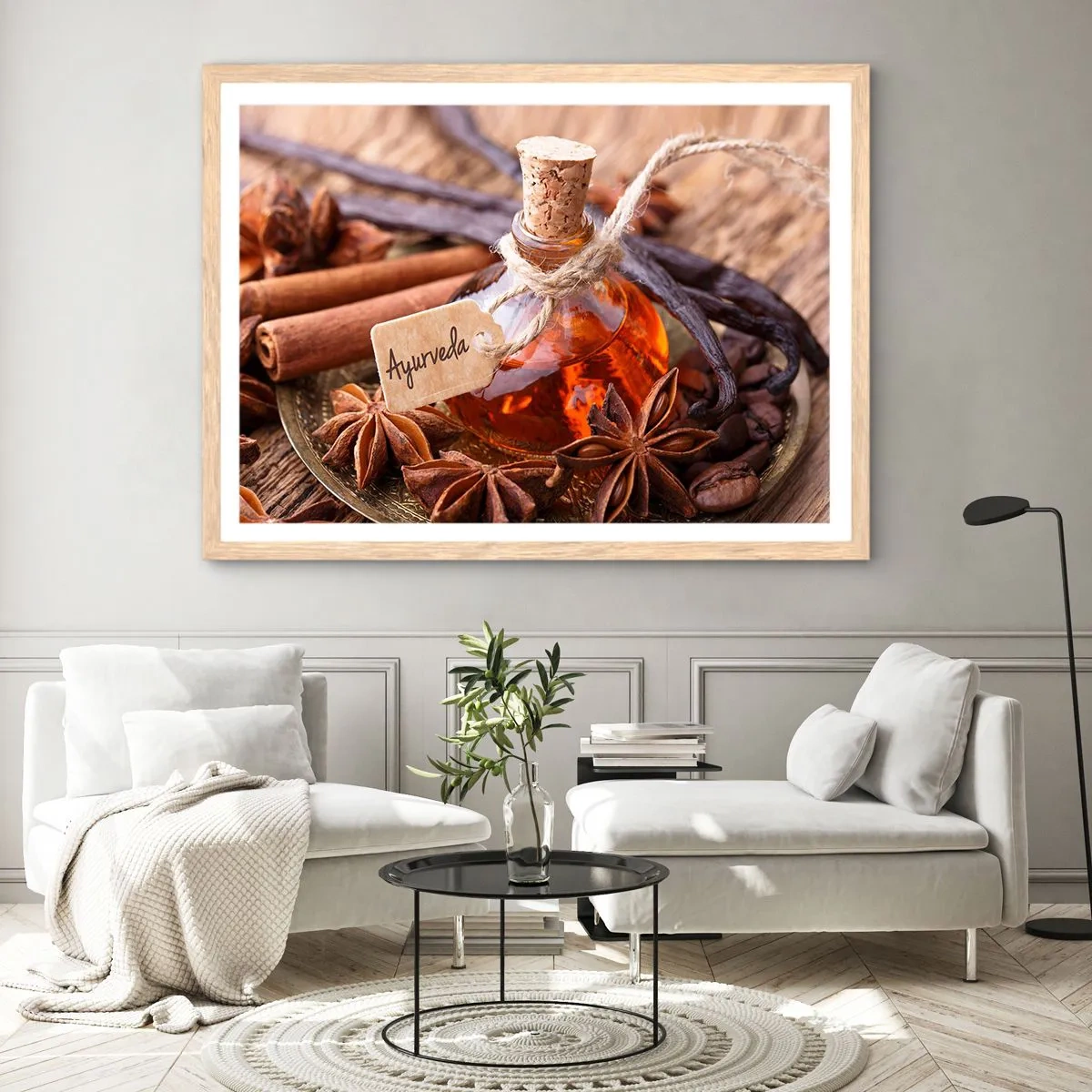 Poster în ramă de stejar deschis - Unitatea trupului și a spiritului - 40x30 cm