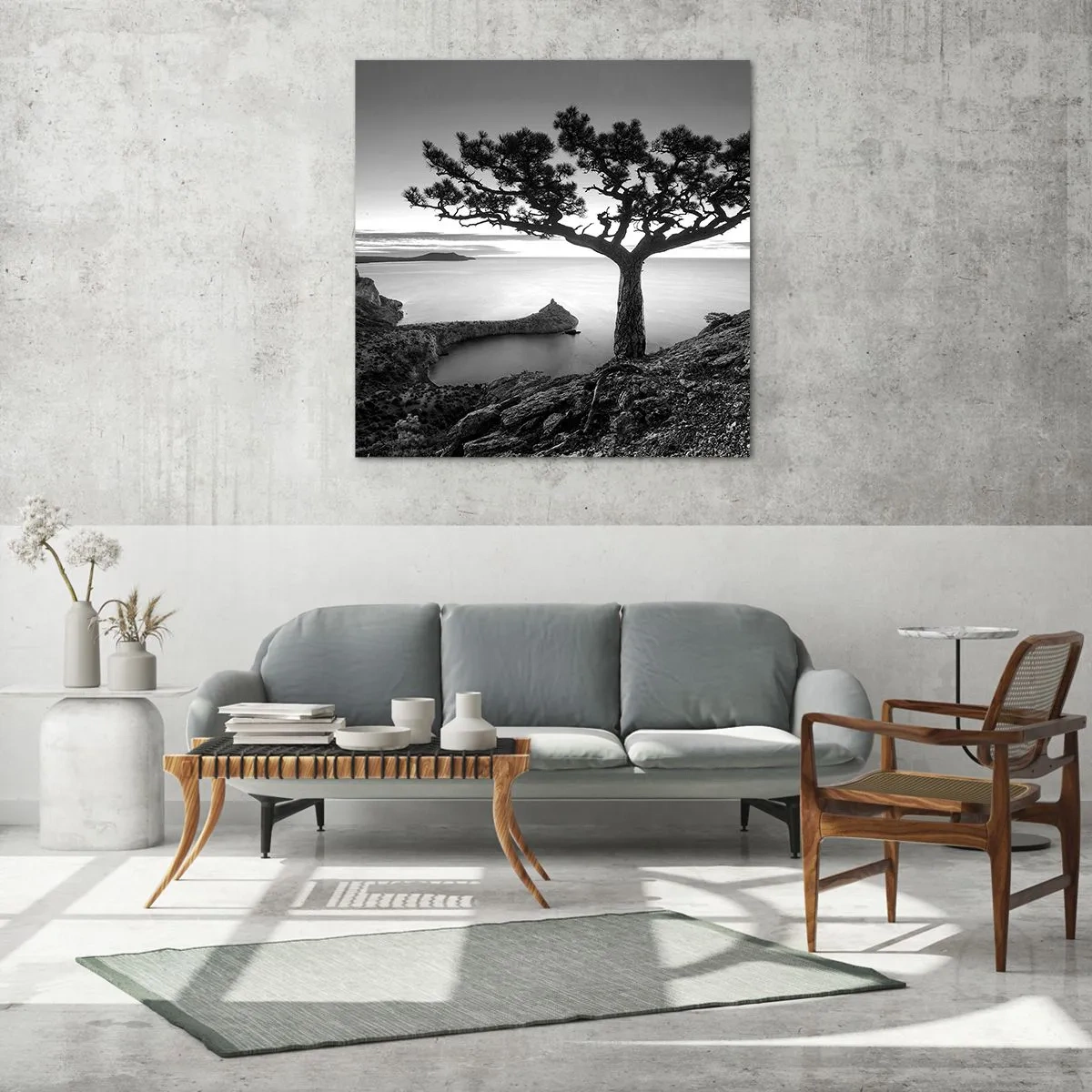 Tablou pe sticlă - Liniște până la orizont - 70x70 cm