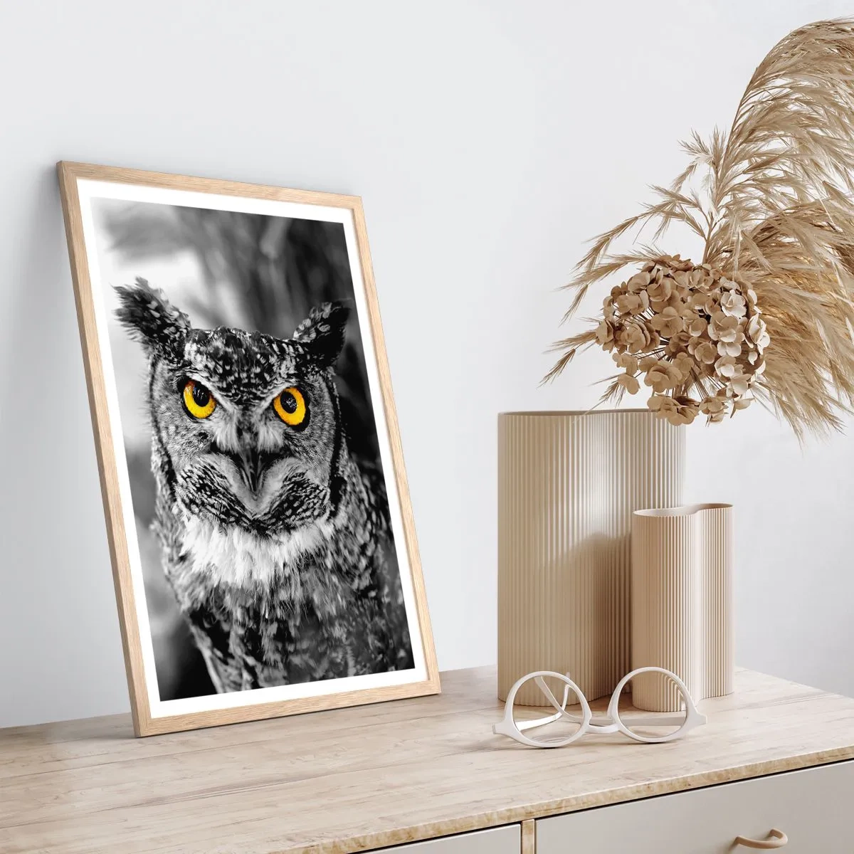 Poster în ramă de stejar deschis - Nimic nu poate fi ascuns - 40x50 cm