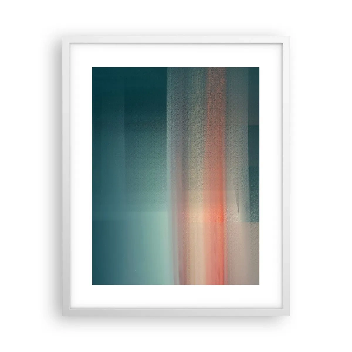 Poster în ramă albă - Abstracție: unde de lumină - 40x50 cm