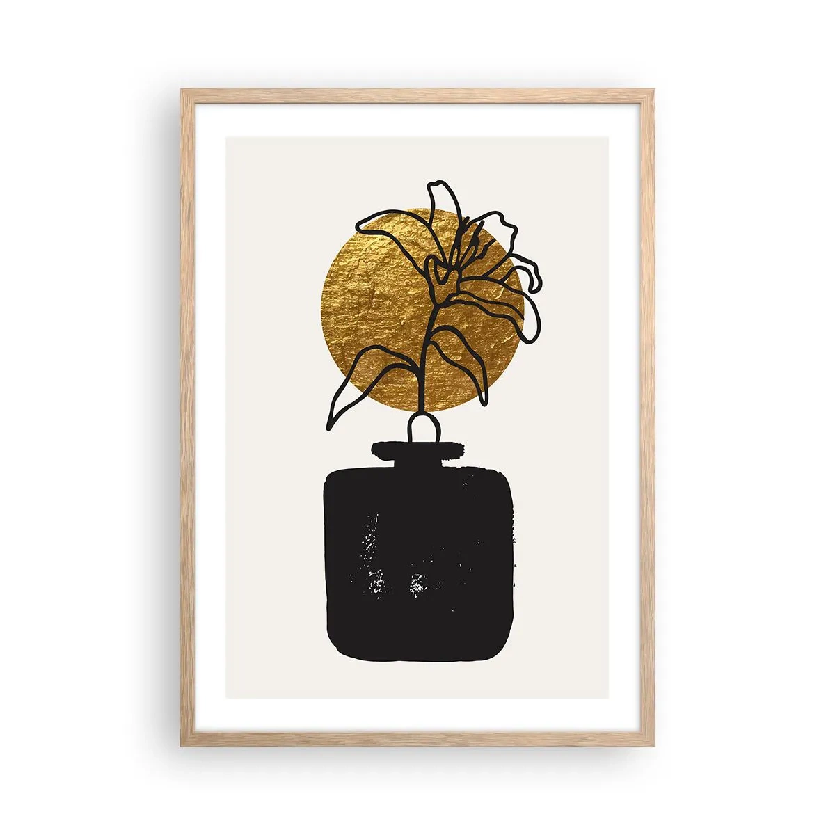 Poster în ramă de stejar deschis - Cât cântărește aurul? - 50x70 cm
