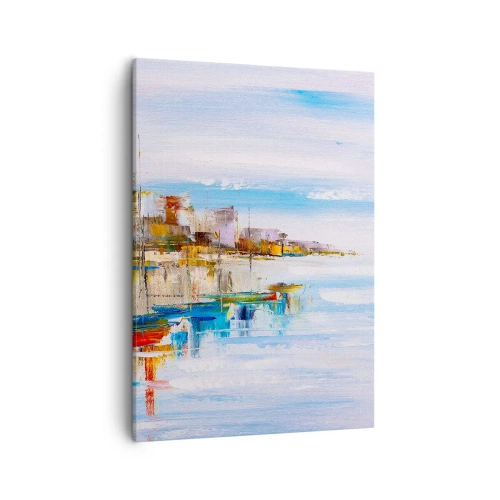 Tablou pe pânză - Port urban multicolor - 50x70 cm
