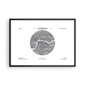 Poster în ramă neagră - Anatomia Londrei - 70x50 cm