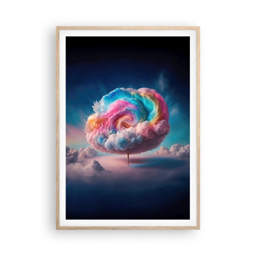 Poster în ramă de stejar deschis - Visul unui parc de distracții - 70x100 cm