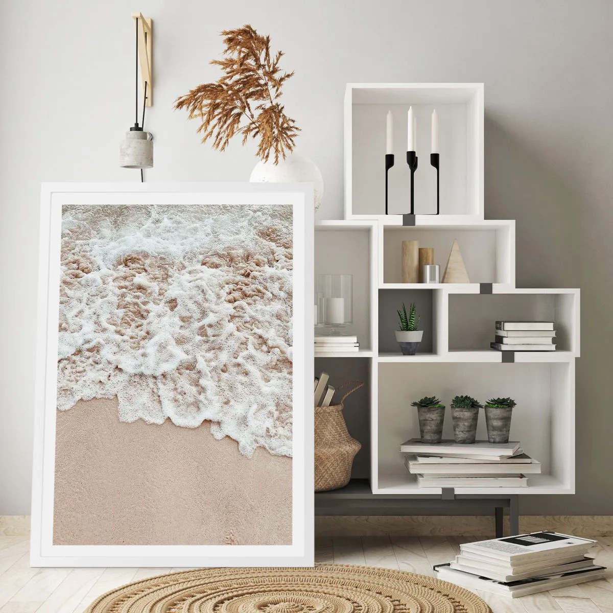 Poster în ramă albă - Mă întorc imediat - 50x70 cm