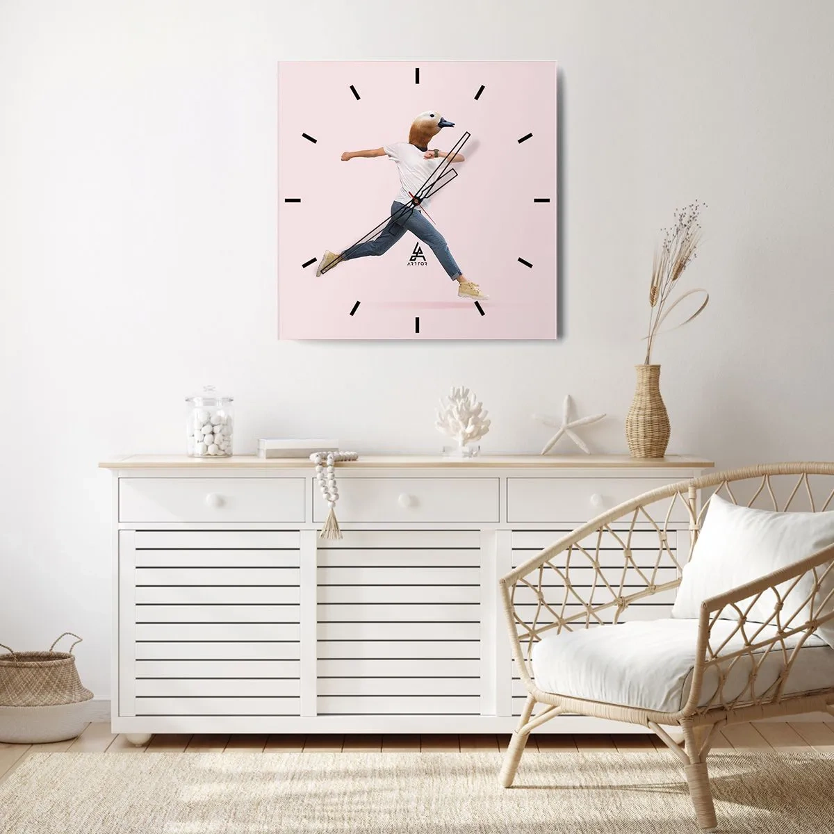 Ceas de perete - Ceas pe sticlă - Un strop de absurditate - 40x40 cm