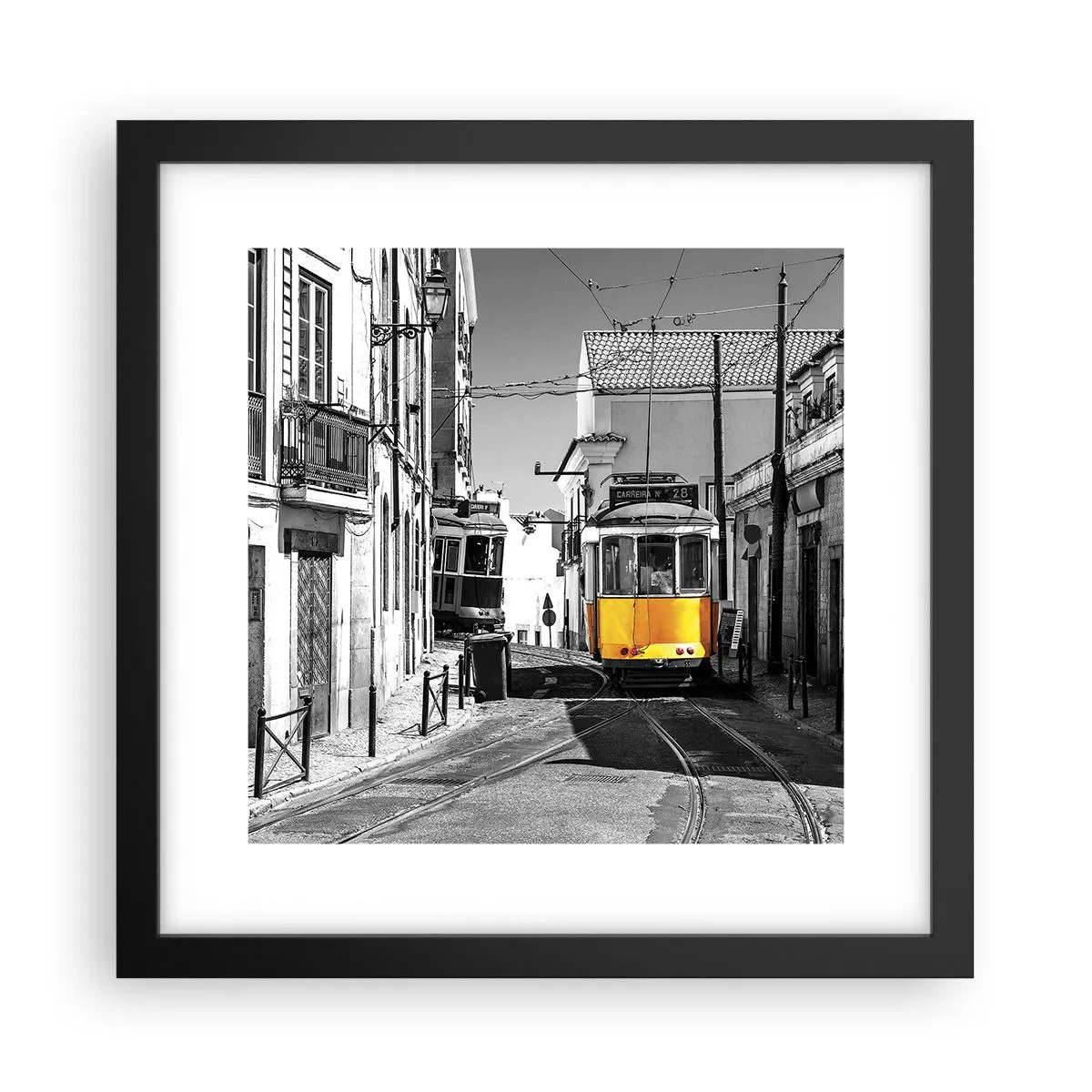 Poster în ramă neagră - Spiritul Lisabonei - 30x30 cm