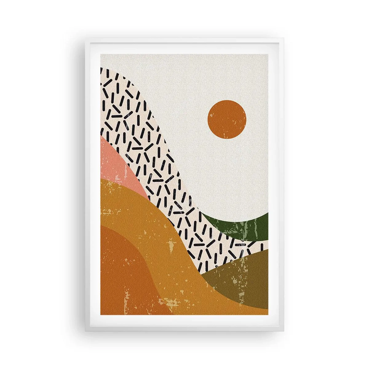 Poster în ramă albă - Abstracție solară - 61x91 cm