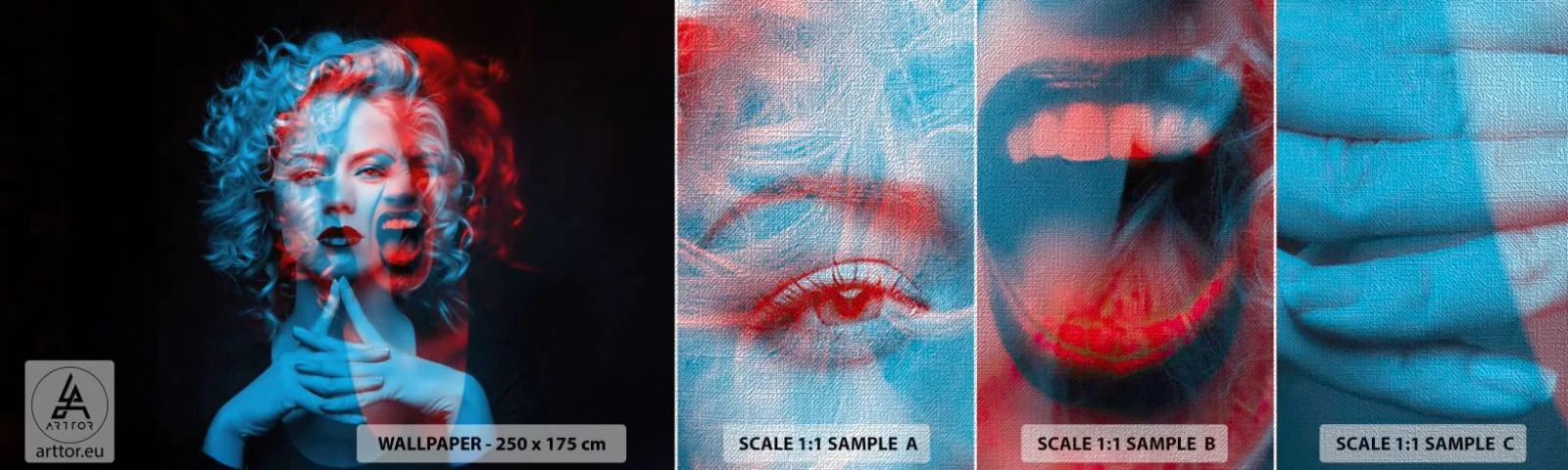 Mostră tapet Premium Canvas - Alter ego - Abstracția, Femeie, Chipul de femeie - 100x30 cm