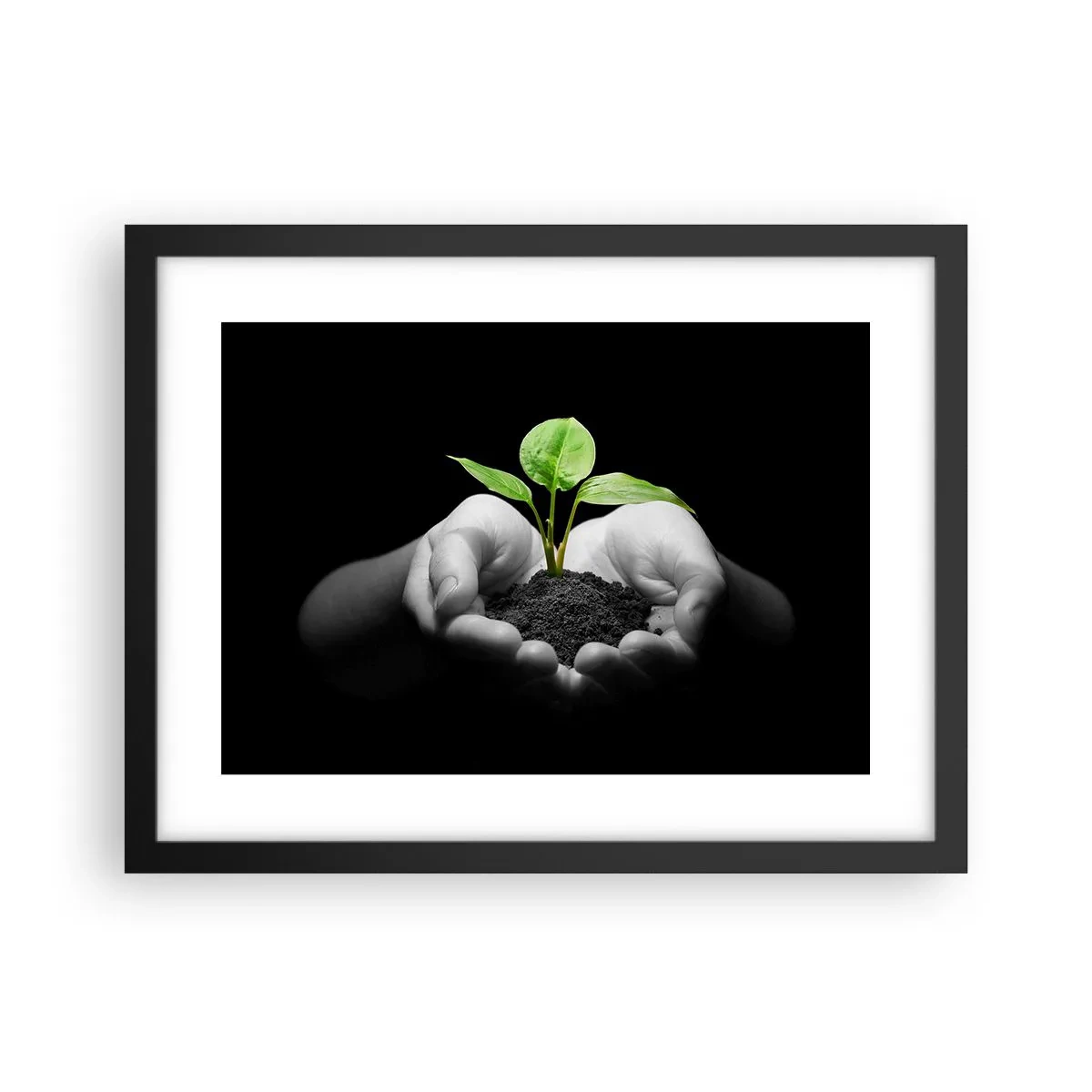 Poster în ramă neagră - Iubesc natura, o protejez - 40x30 cm