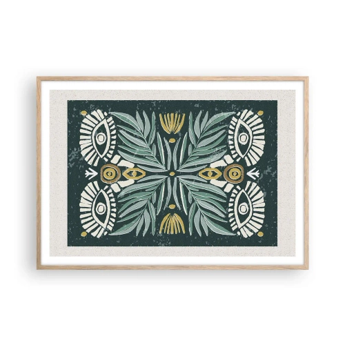 Poster în ramă de stejar deschis - Ca un decupaj folcloric - 100x70 cm