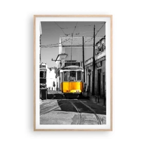 Poster în ramă de stejar deschis - Spiritul Lisabonei - 61x91 cm