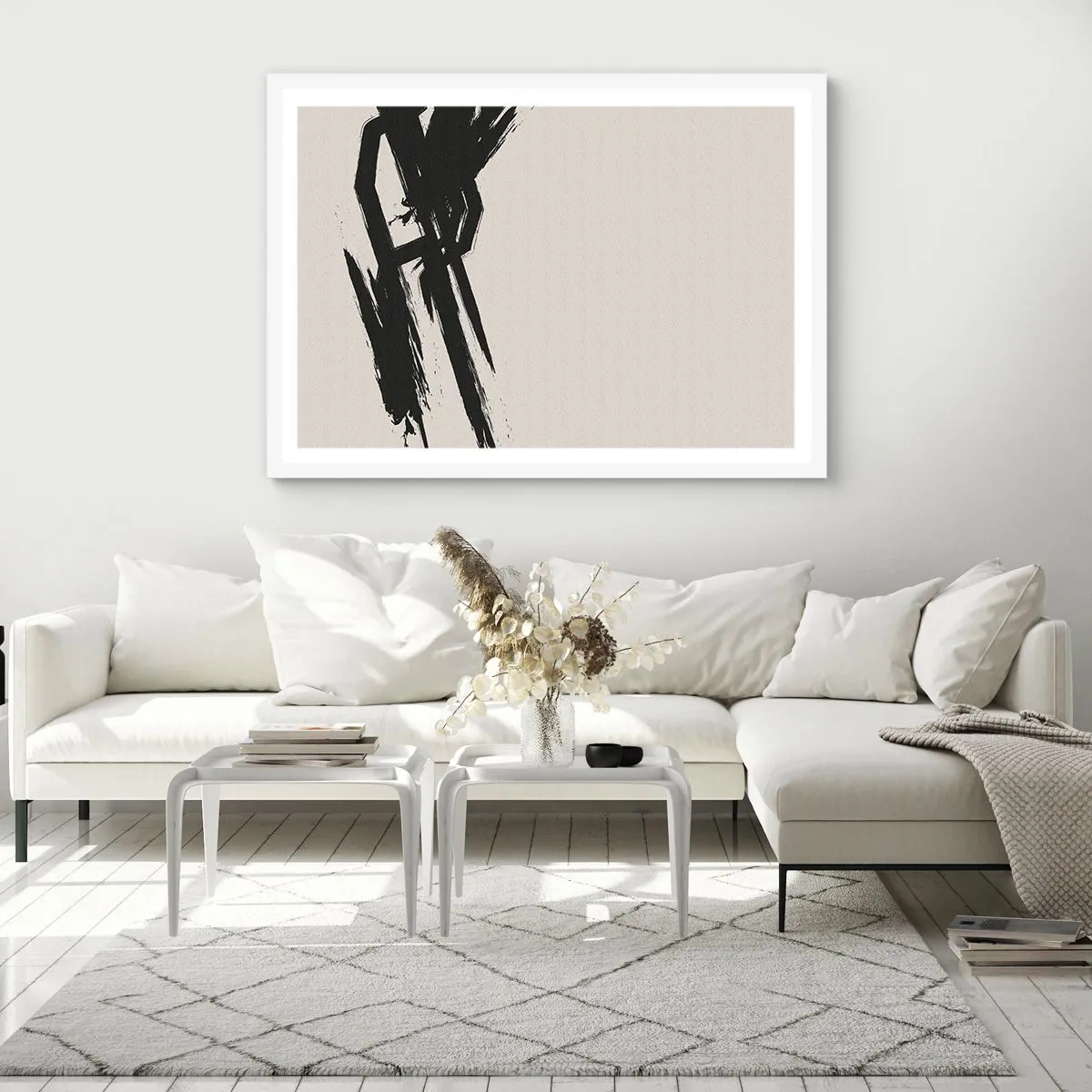 Poster în ramă albă - Un impuls de neoprit - 100x70 cm