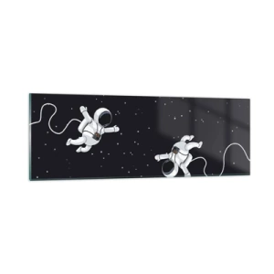 Tablou pe sticlă - Dansul spațial - 90x30 cm