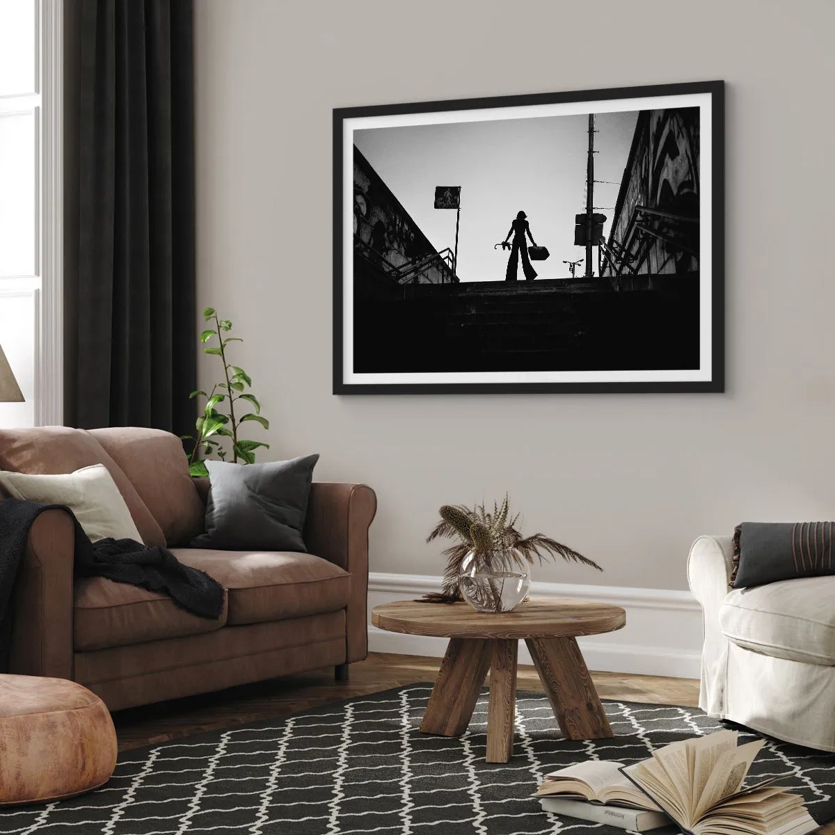 Poster în ramă neagră - Rătăcire urbană - 100x70 cm