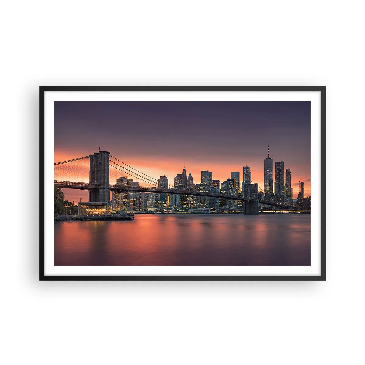 Poster în ramă neagră - Scufundate în tăcerea liliachie - 91x61 cm