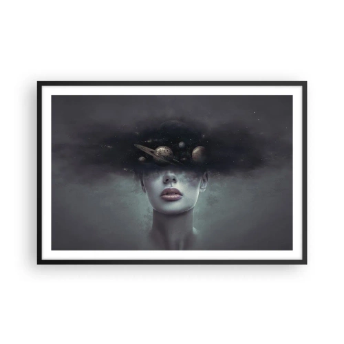 Poster în ramă neagră - Și planetele o iau razna... - 91x61 cm
