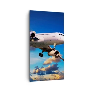 Tablou pe pânză - Călătorie în alb și albastru - 65x120 cm