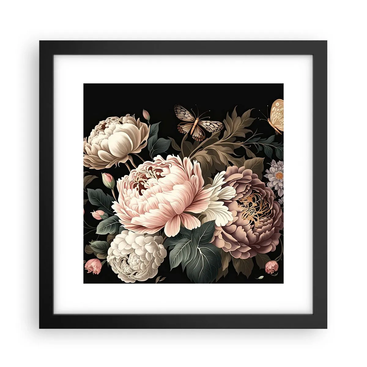 Poster în ramă neagră - În stil baroc - 30x30 cm
