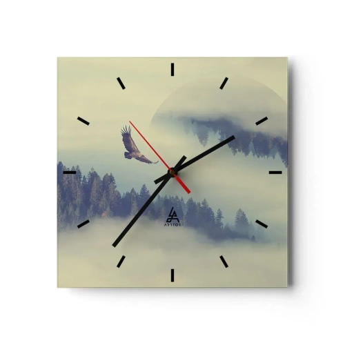Ceas de perete - Ceas pe sticlă - Am văzut umbra unui vultur - 30x30 cm