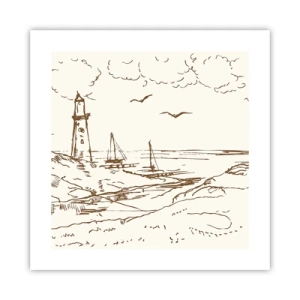 Poster - Schiță de amintiri de vară - 40x40 cm