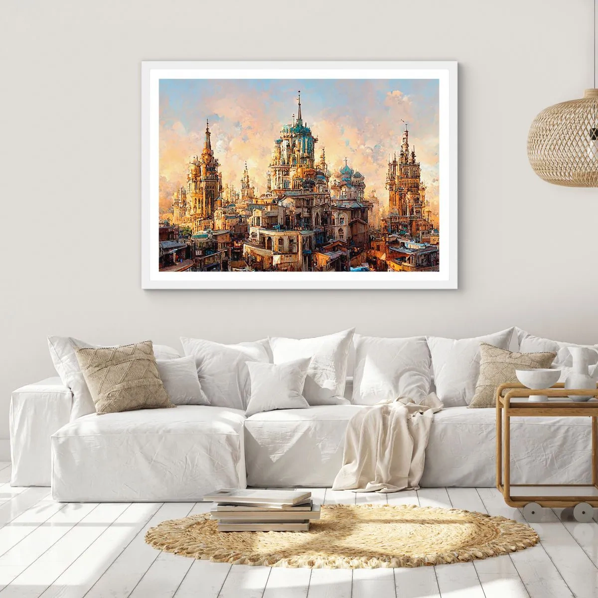 Poster în ramă albă - Orașul tuturor orașelor - 70x50 cm