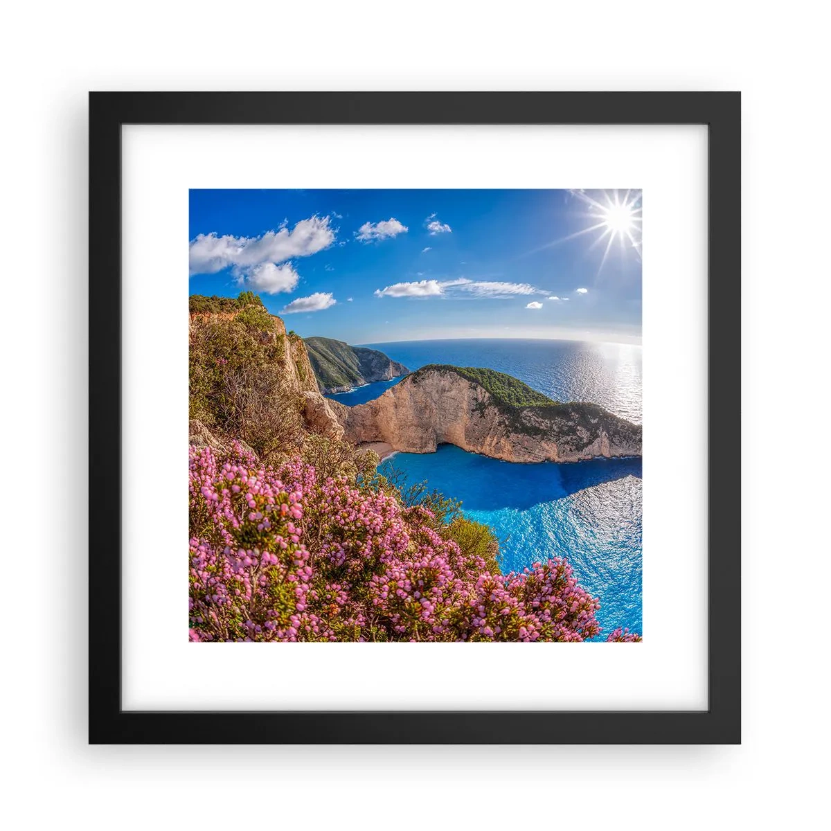Poster în ramă neagră - Marea mea vacanță grecească - 30x30 cm