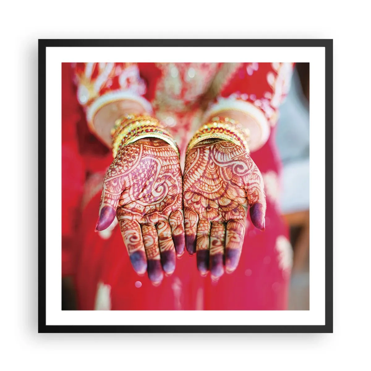 Poster în ramă neagră - Gata să prindă fericirea - 60x60 cm