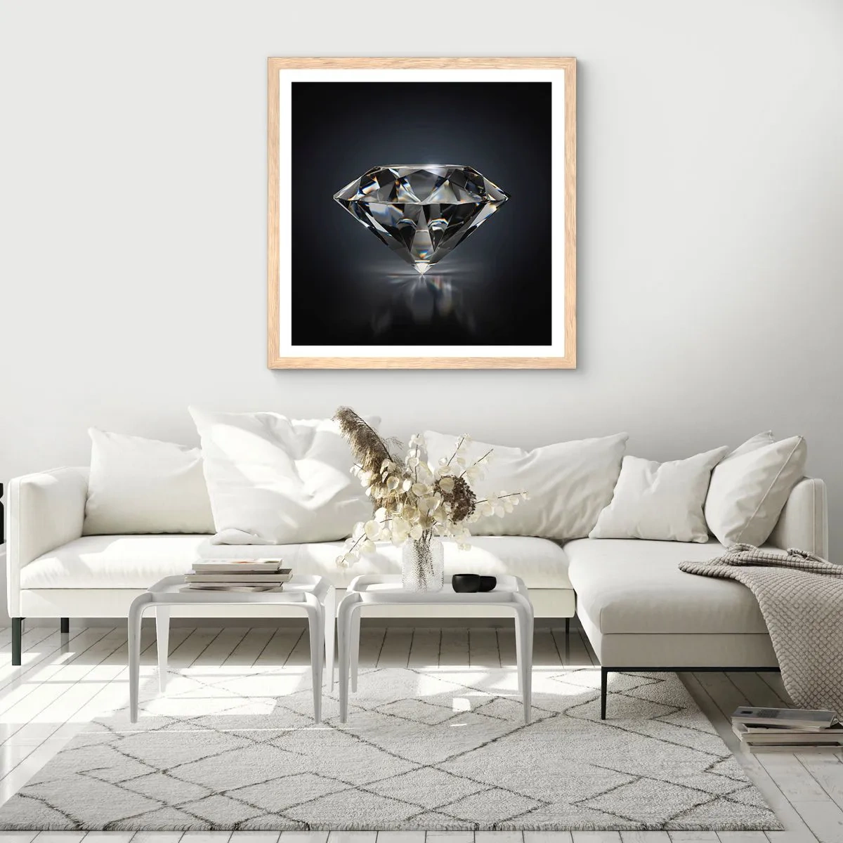 Poster în ramă de stejar deschis - Best girls friend - 50x50 cm