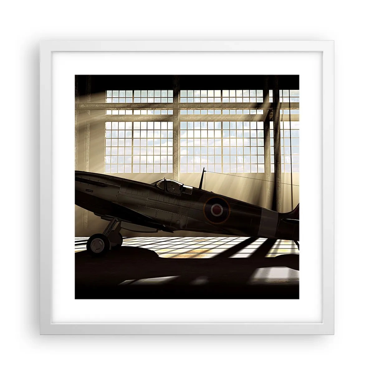 Poster în ramă albă - Odihna războinicului - 40x40 cm