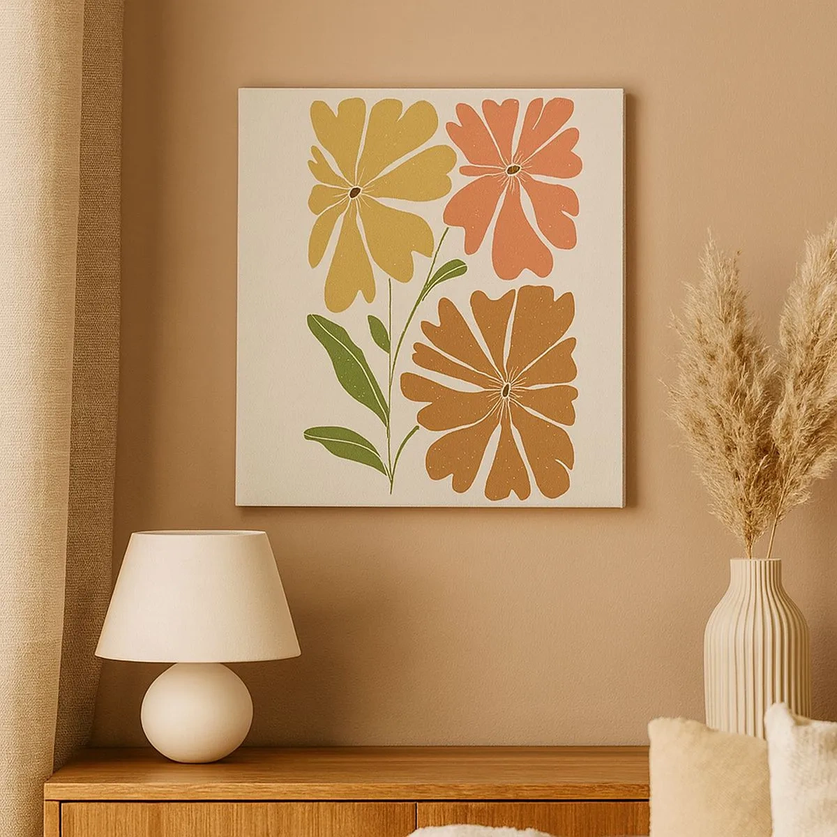 Tablou pe pânză - Natură și geometrie - 30x30 cm