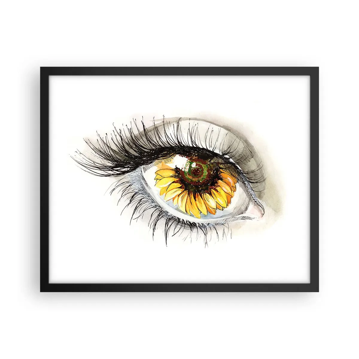 Poster în ramă neagră - O privire la fel de fierbinte ca vara - 50x40 cm