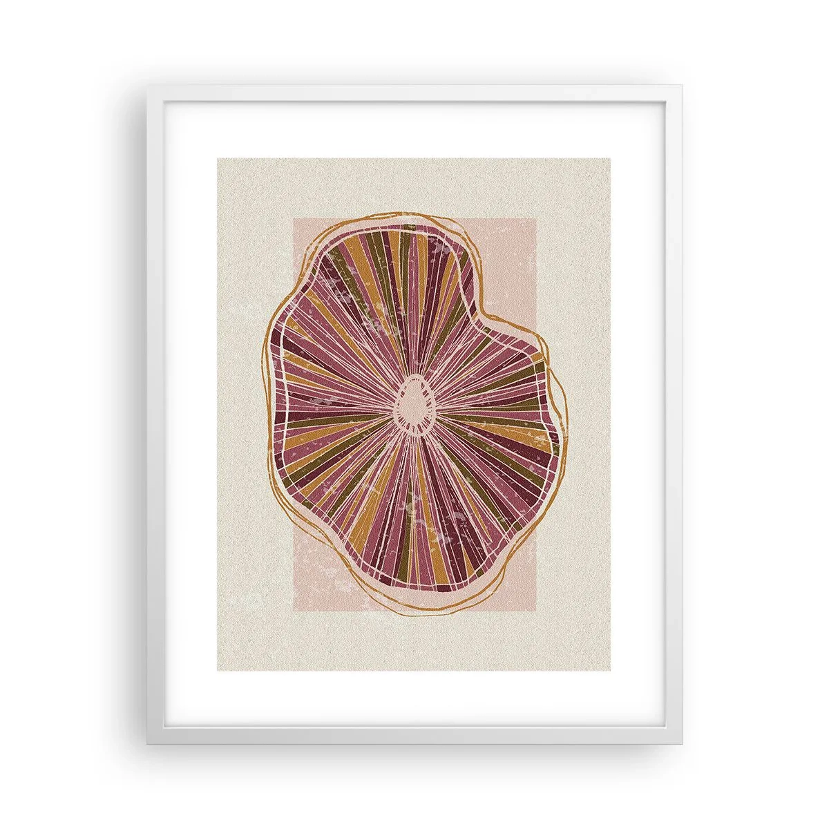Poster în ramă albă - Abstracția radială - 40x50 cm