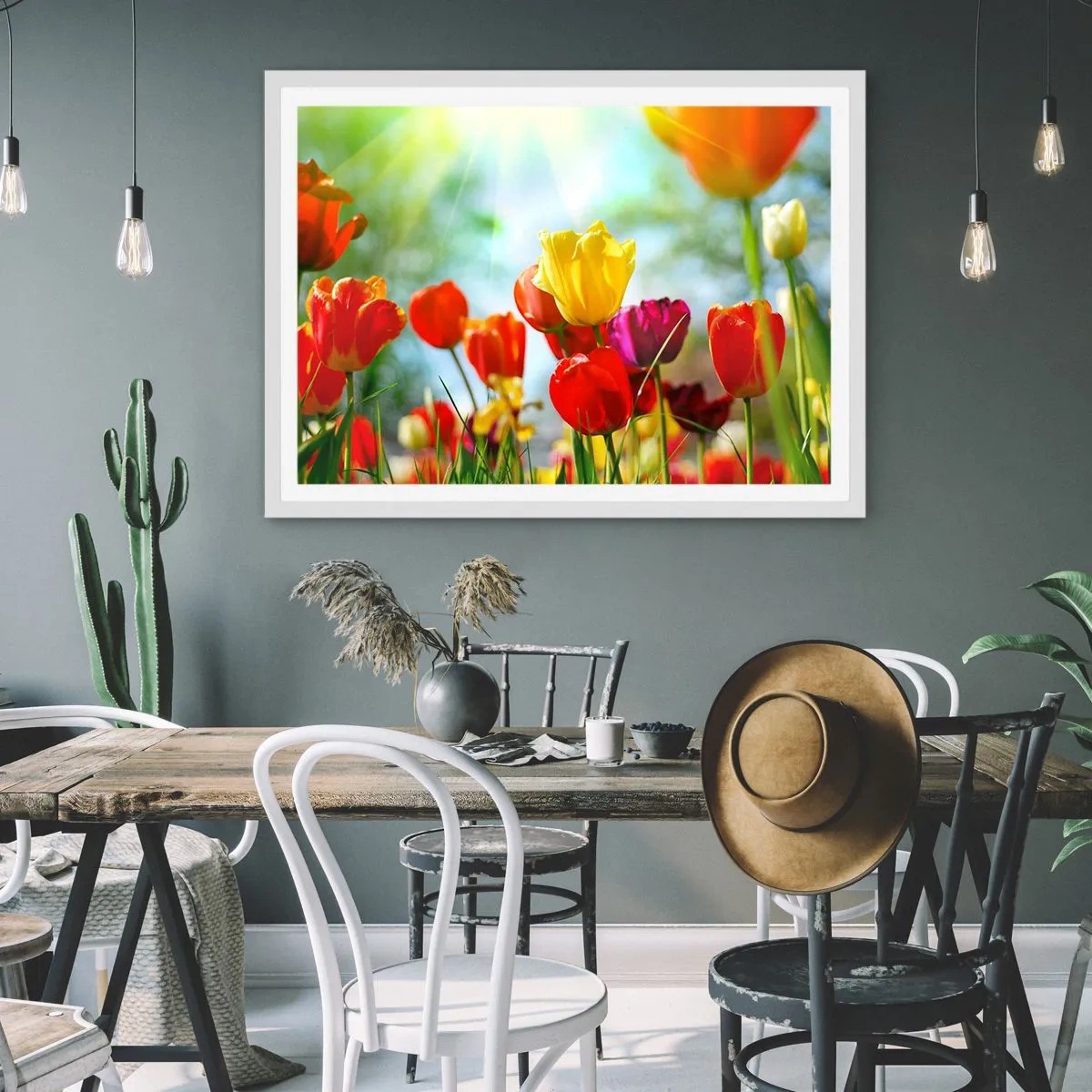 Poster în ramă albă - Toate culorile soarelui - 100x70 cm